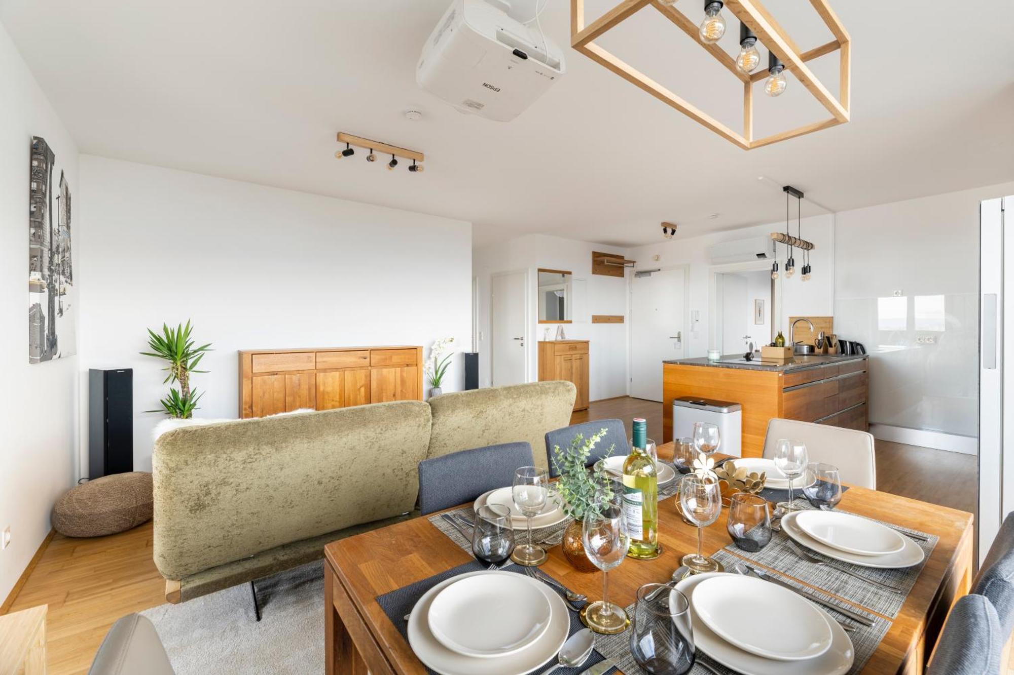 Edler Wohnraum Panoramablick 3 Sz Boxspringbetten, E-Ladestation, Kaffeevollautomat, Klima, Lift, Terrasse & 2Xtg Graz Luaran gambar